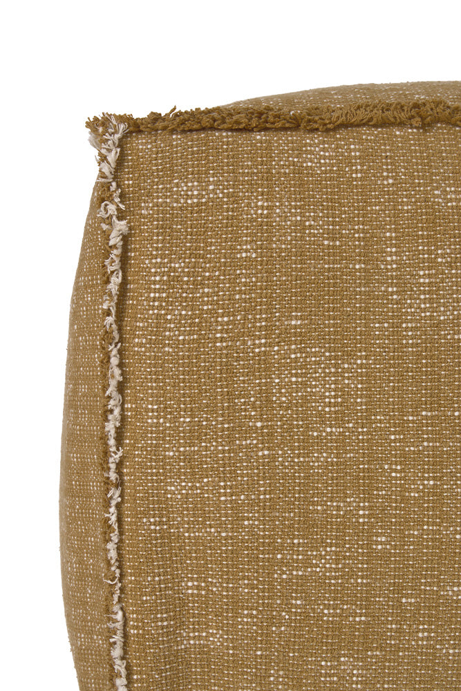 Handloom Pouf Ochre