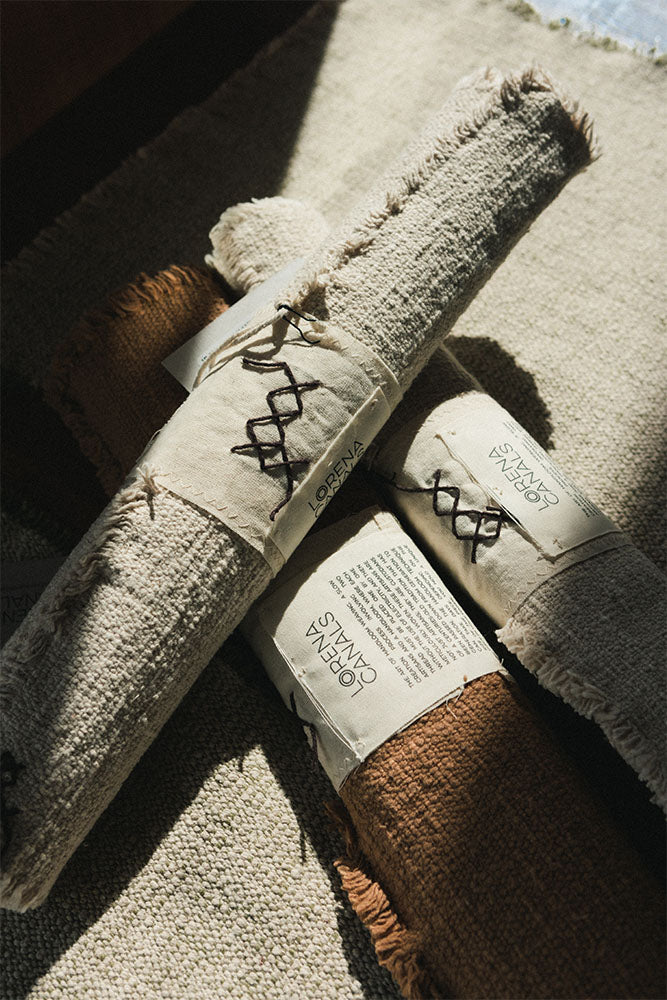 Handloom Placemats Natural and Dark Grey (Set of 4)