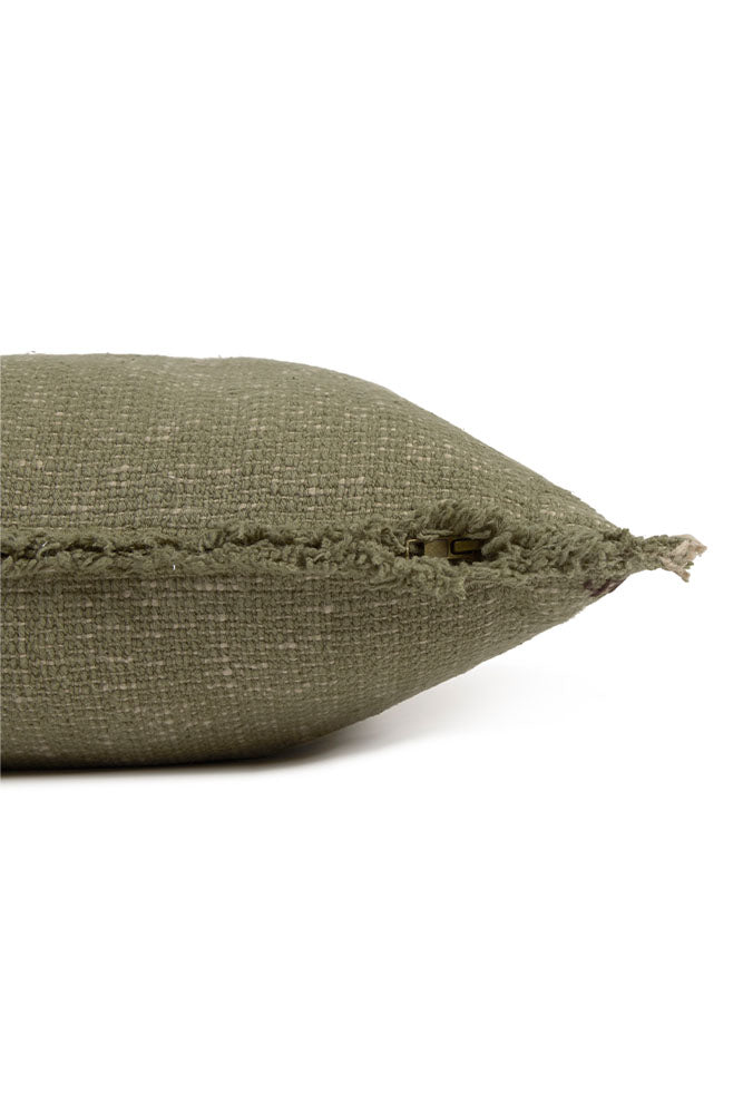 Handloom Square Cushion Kaki