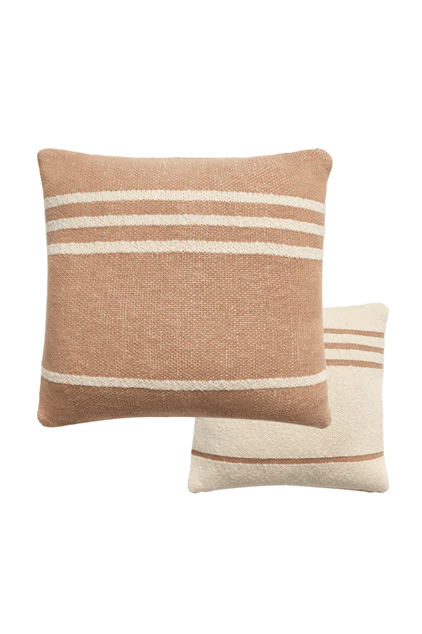 KNITTED CUSHION DUETTO POWDER - NATURAL