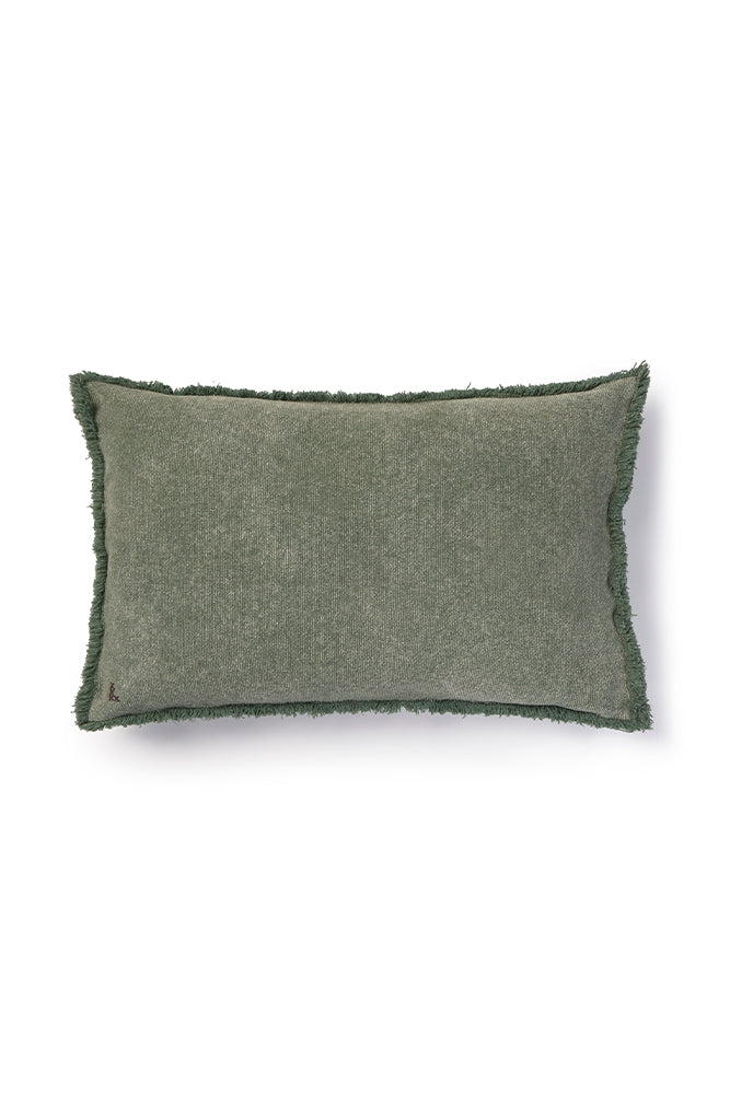 STONEWASHED RECTANGULAR CUSHION DUCK GREEN