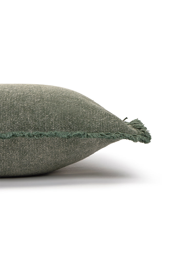 STONEWASHED RECTANGULAR CUSHION DUCK GREEN
