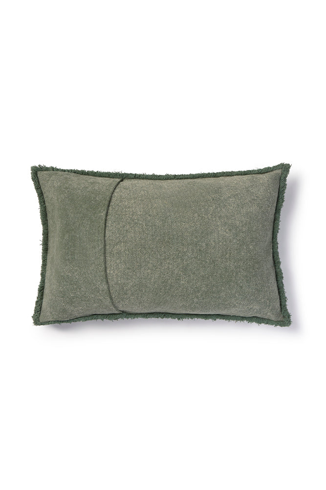 STONEWASHED RECTANGULAR CUSHION DUCK GREEN