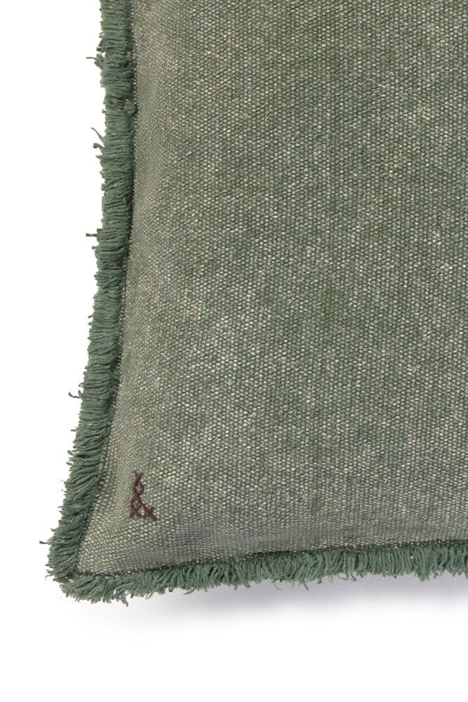 STONEWASHED RECTANGULAR CUSHION DUCK GREEN