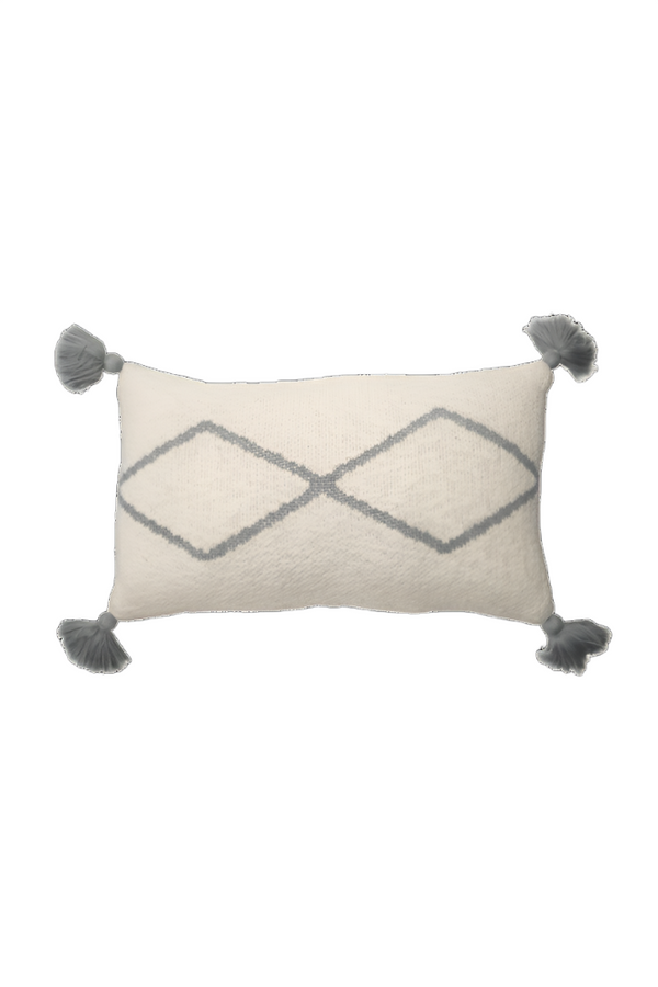KNITTED CUSHION LITTLE OASIS NATURAL - GREY-Throw Pillows-Lorena Canals-1