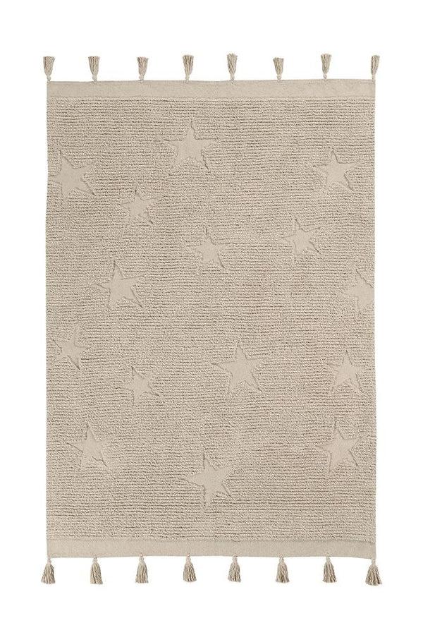 WASHABLE AREA RUG HIPPY STARS NATURAL-Cotton Rugs-By Lorena Canals-1