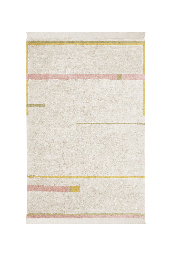 WASHABLE AREA RUG LANES VINTAGE NUDE-Cotton Rugs-By Lorena Canals-1
