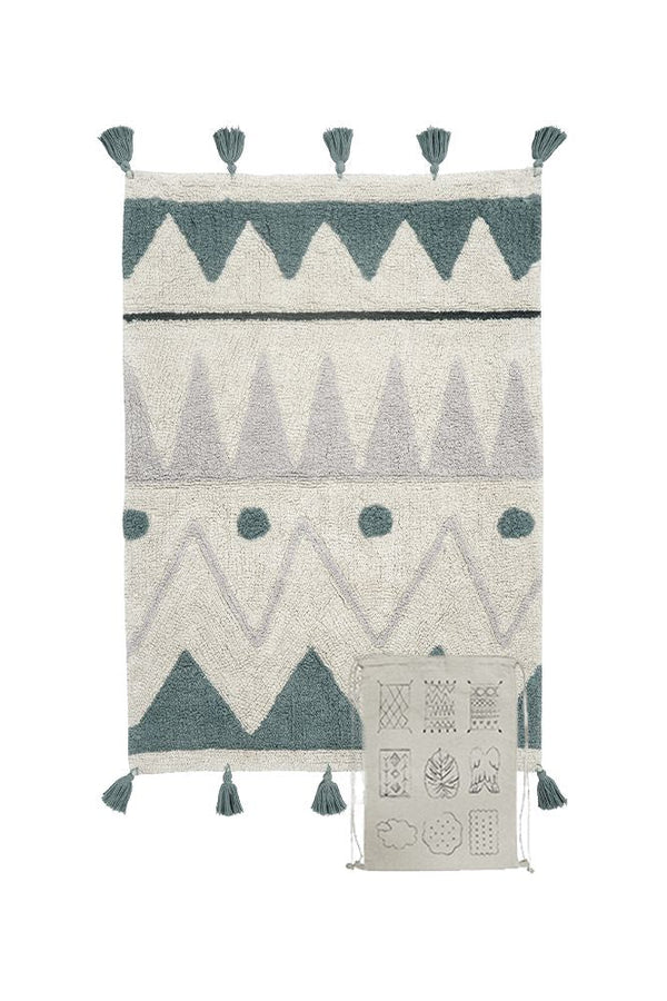 WASHABLE AREA RUG MINI AZTECA-Cotton Rugs-By Lorena Canals-1