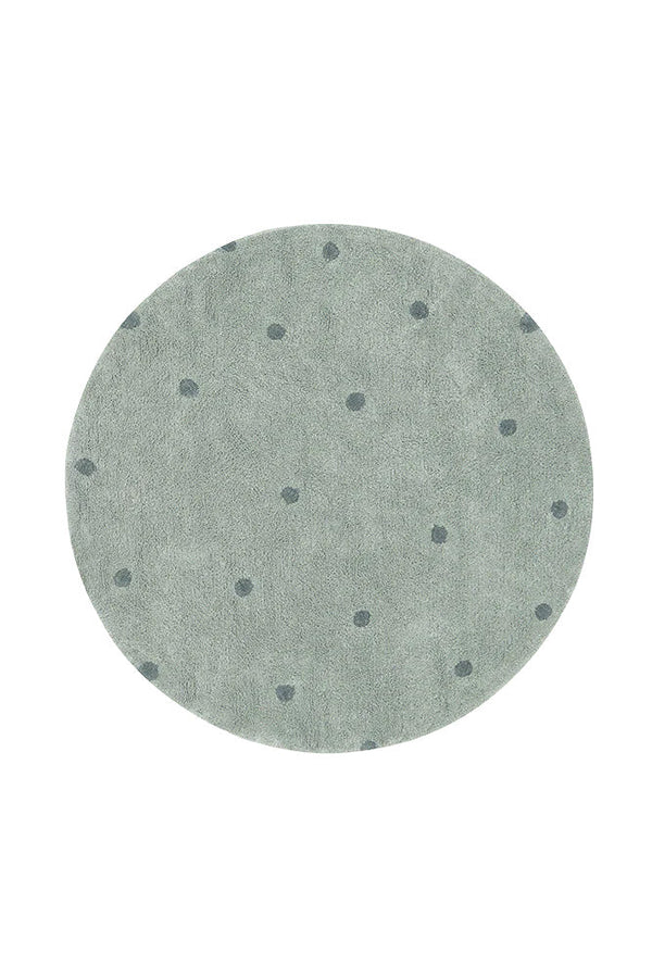WASHABLE ROUND RUG DOT BLUE SAGE-Cotton Rugs-By Lorena Canals-1