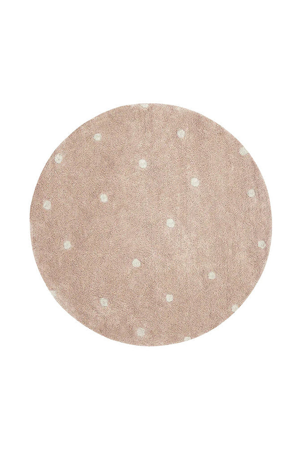 WASHABLE ROUND RUG DOT ROSE-Cotton Rugs-By Lorena Canals-1