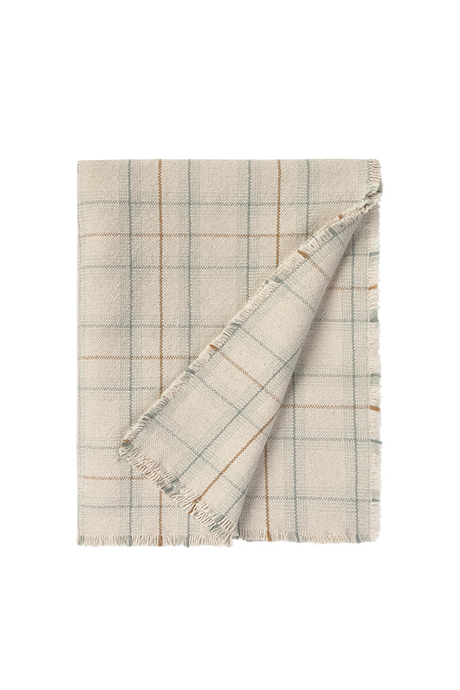 HANDLOOM KID BED THROW TARTAN BLUE SAGE