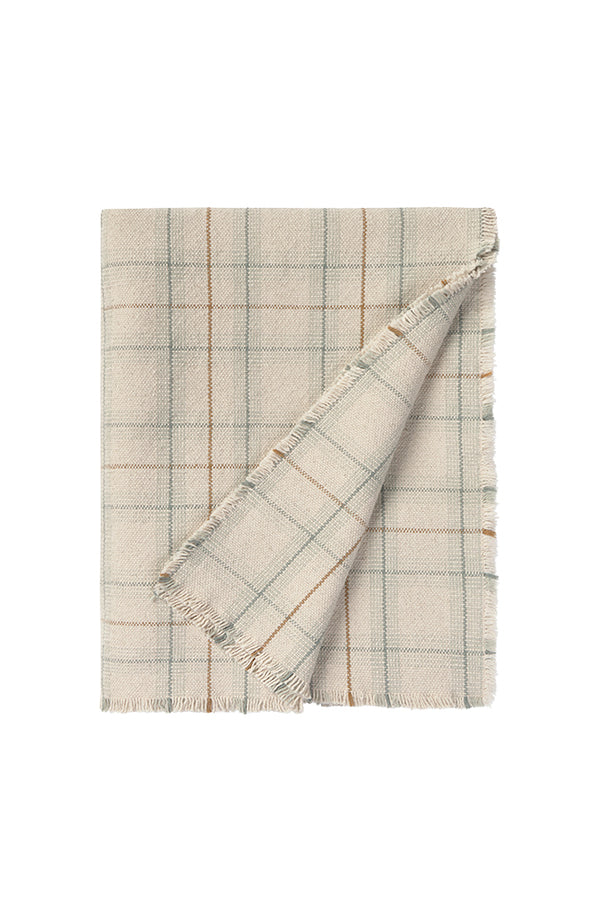 HANDLOOM KID BED THROW TARTAN BLUE SAGE