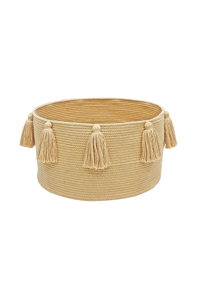 BASKET TASSELS HONEY