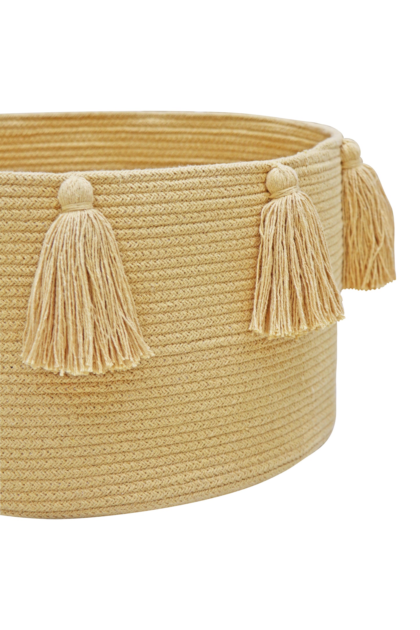 BASKET TASSELS HONEY