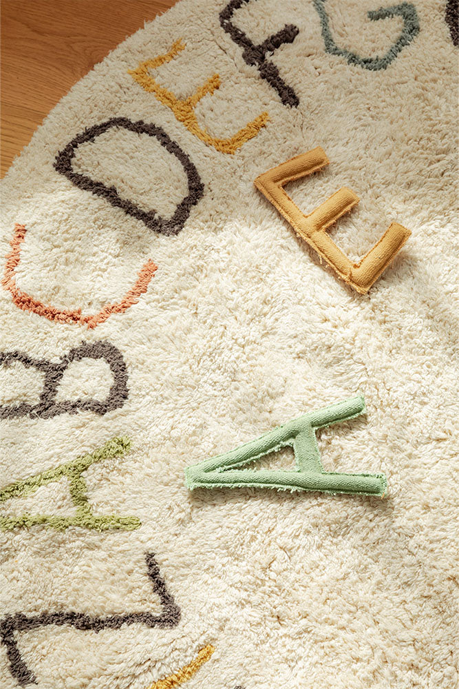 Washable Play Rug ABC color and letters