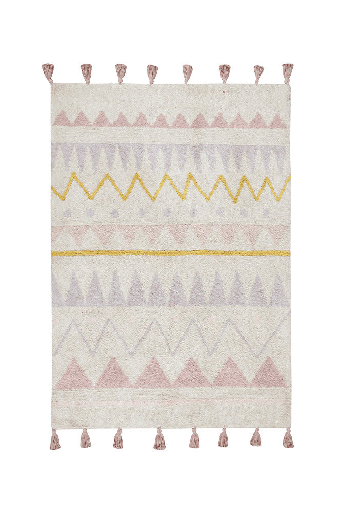 WASHABLE AREA RUG AZTECA VINTAGE NUDE