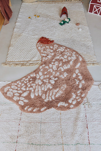 WASHABLE ANIMAL RUG CHICKEN