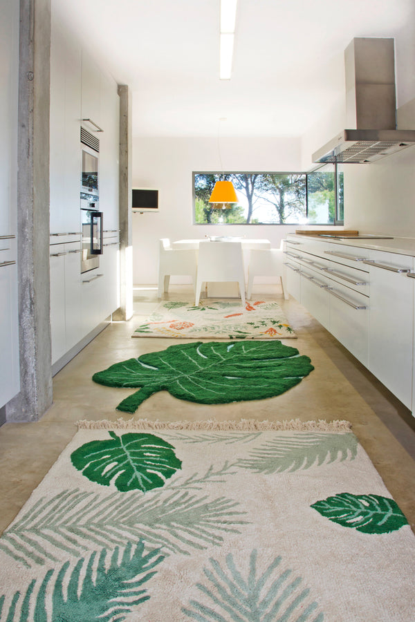 WASHABLE AREA RUG TROPICAL GREEN