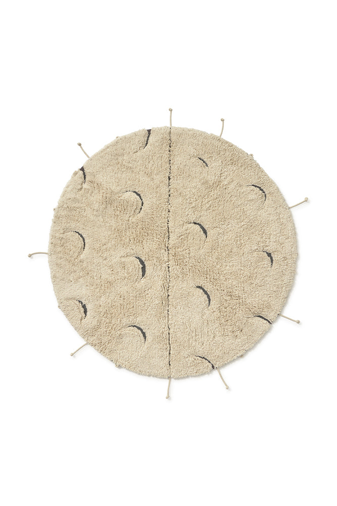 WASHABLE COTTON RUG MOON MULTISHAPE