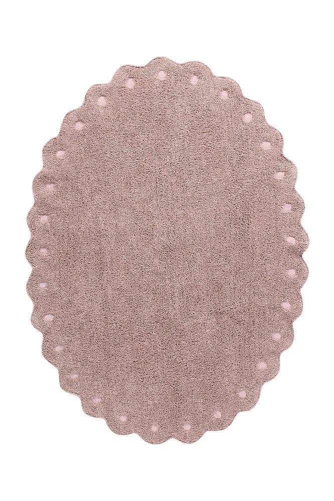 WASHABLE OVAL RUG PINE CONE NUDE