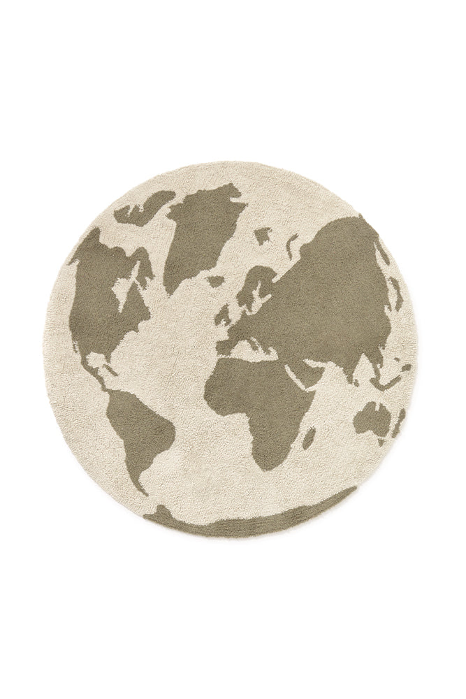 RugCycled washable rug World Map
