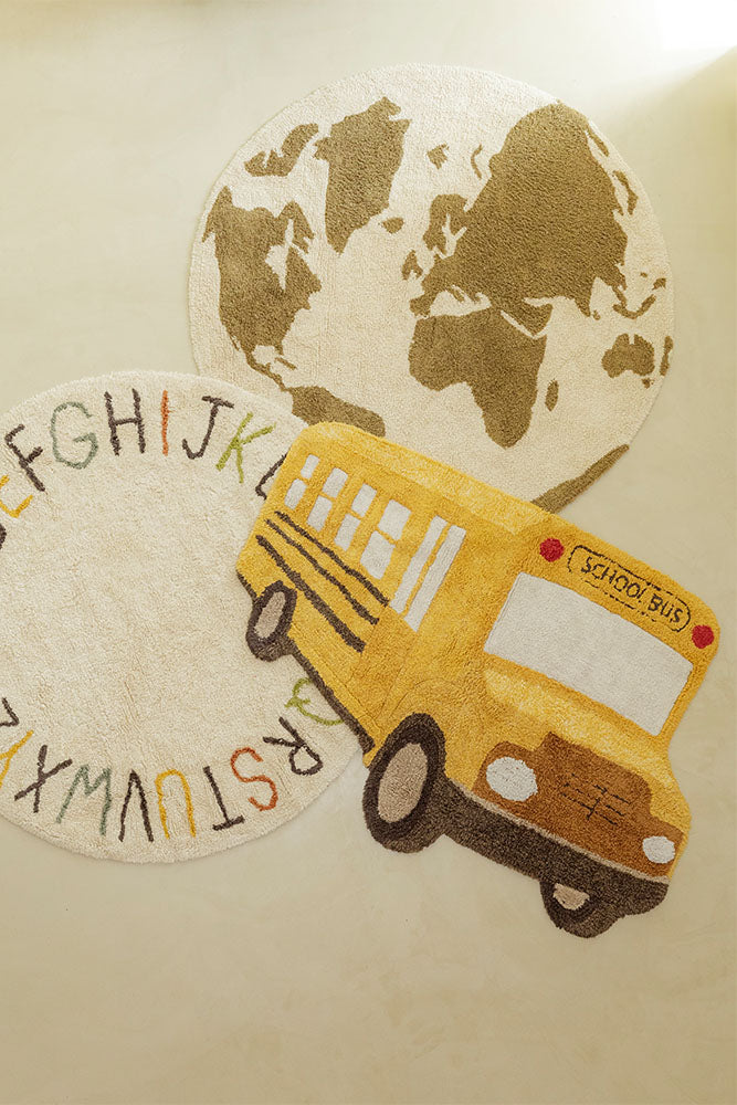 RugCycled washable rug World Map
