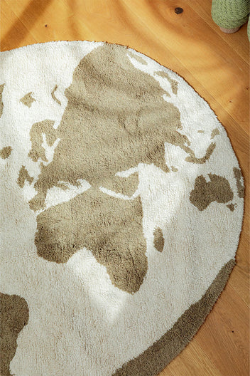 RugCycled washable rug World Map