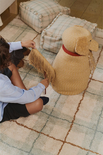 WASHABLE RUG TARTAN BLUE SAGE