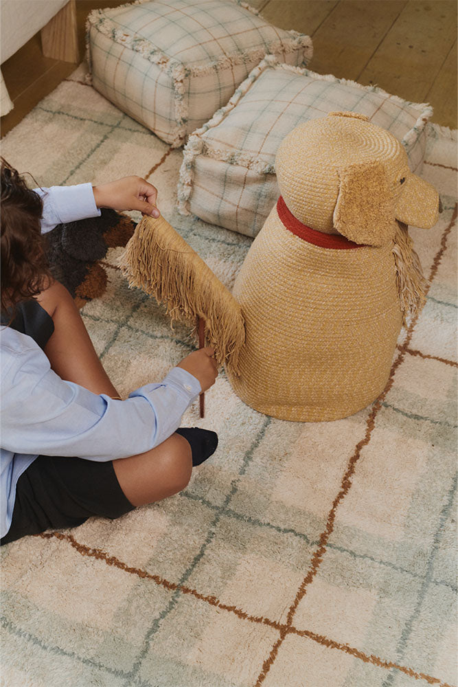 WASHABLE RUG TARTAN BLUE SAGE