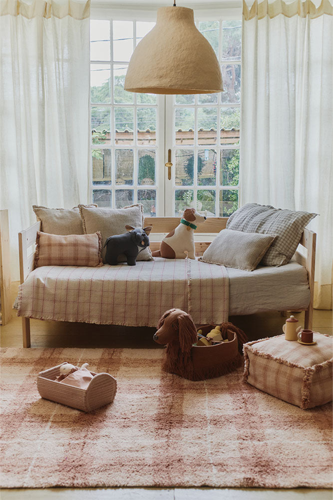 WASHABLE RUG TARTAN ROSE