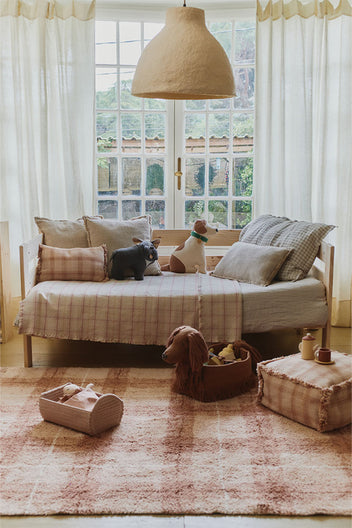 WASHABLE RUG TARTAN ROSE