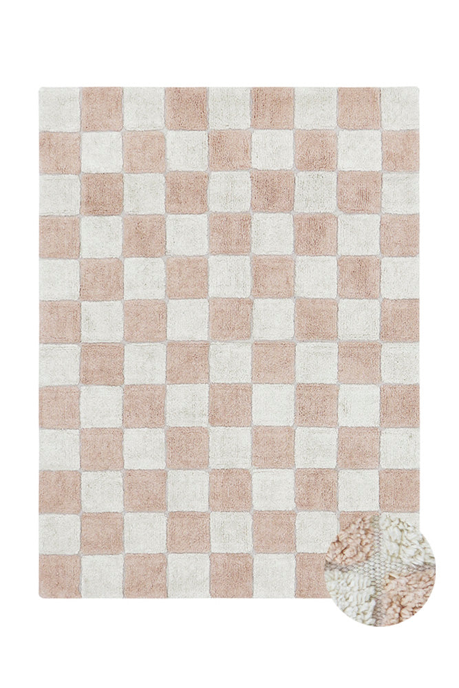 WASHABLE RUG KITCHEN TILES ROSE
