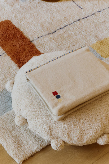 FLOOR CUSHION BUBBLY NATURAL