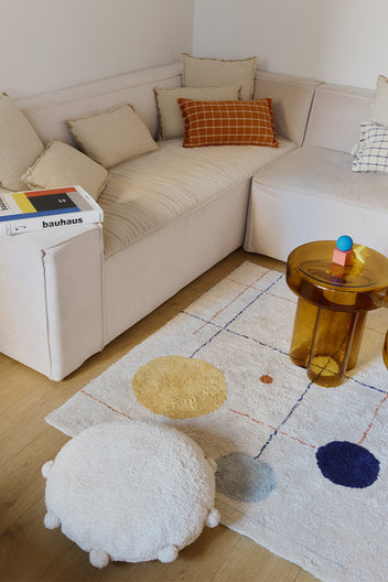 FLOOR CUSHION BUBBLY NATURAL