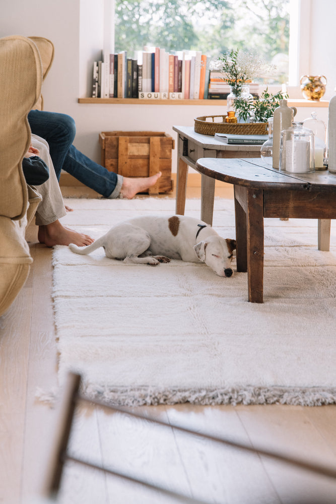 WOOL AREA RUG STEPPE WHITE