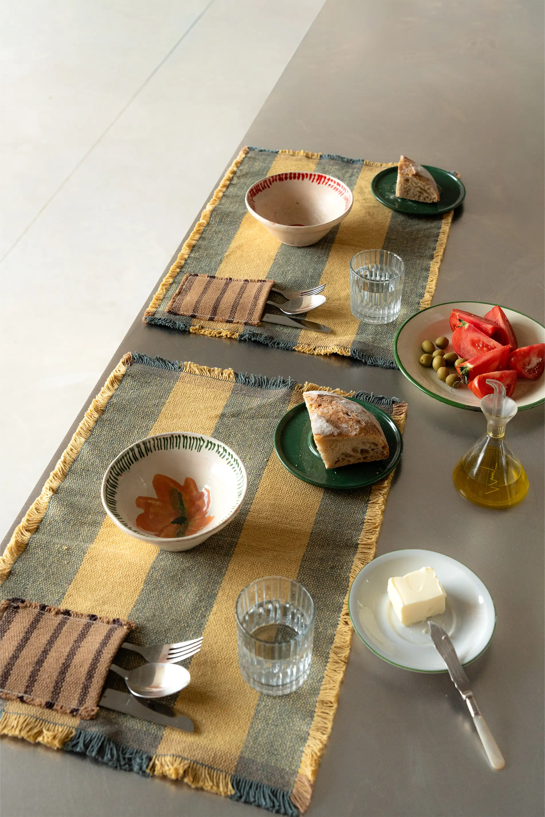 SET OF 2 HANDLOOM PLACEMATS POCKET TERRAZO