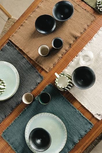 Handloom Placemats  Duck green (Set of 4)