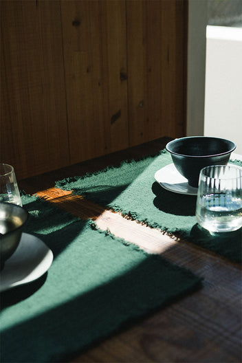 Handloom Placemats  Duck green (Set of 4)