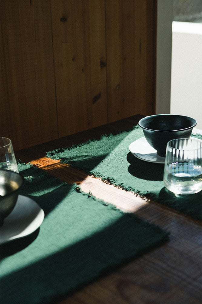 Handloom Placemats  Duck green (Set of 4)