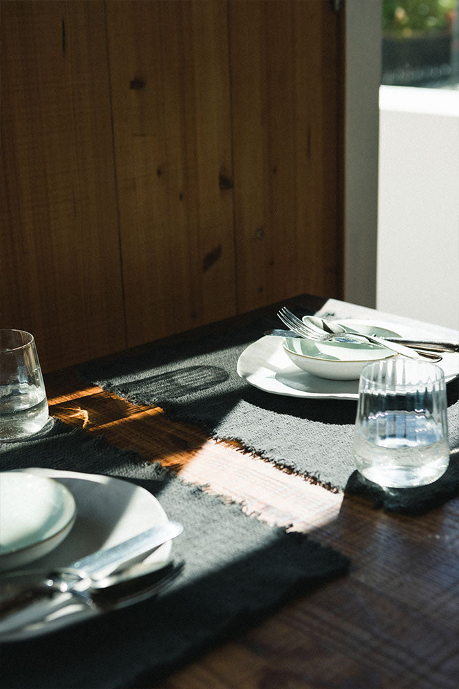 Handloom Placemats Dark grey (Set of 4)