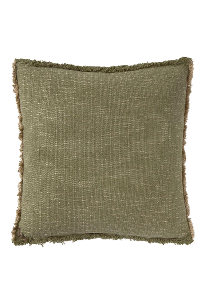 Handloom Square Cushion Kaki