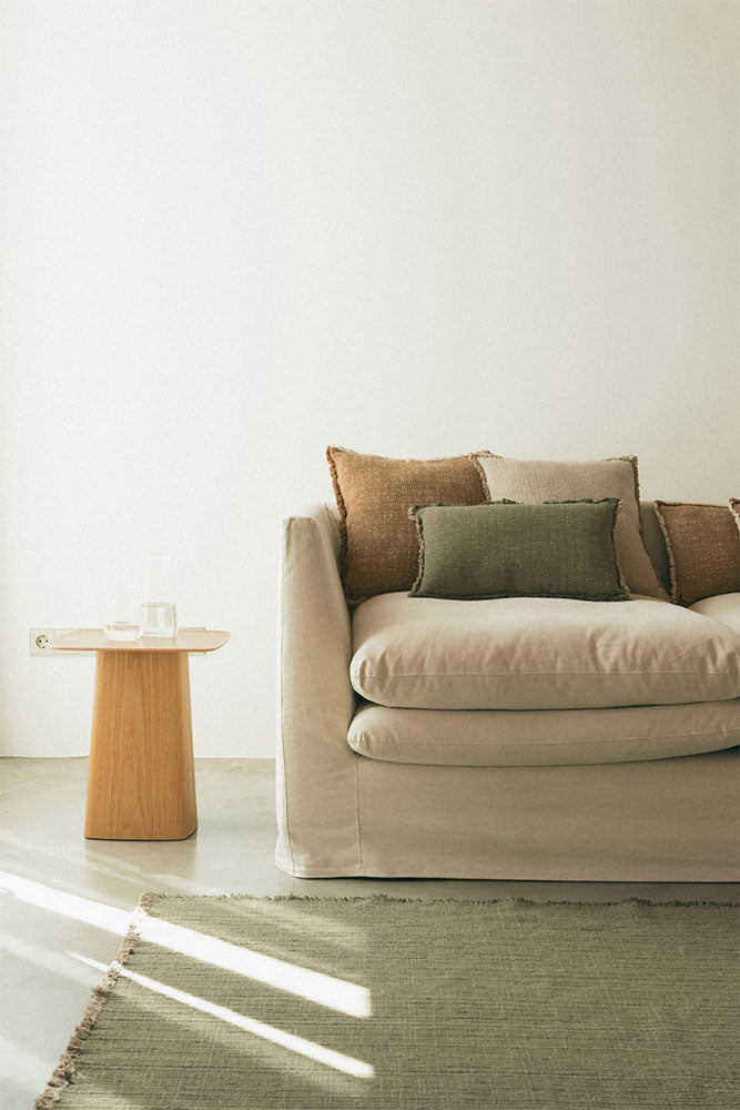 Handloom Rectangular Cushion Kaki