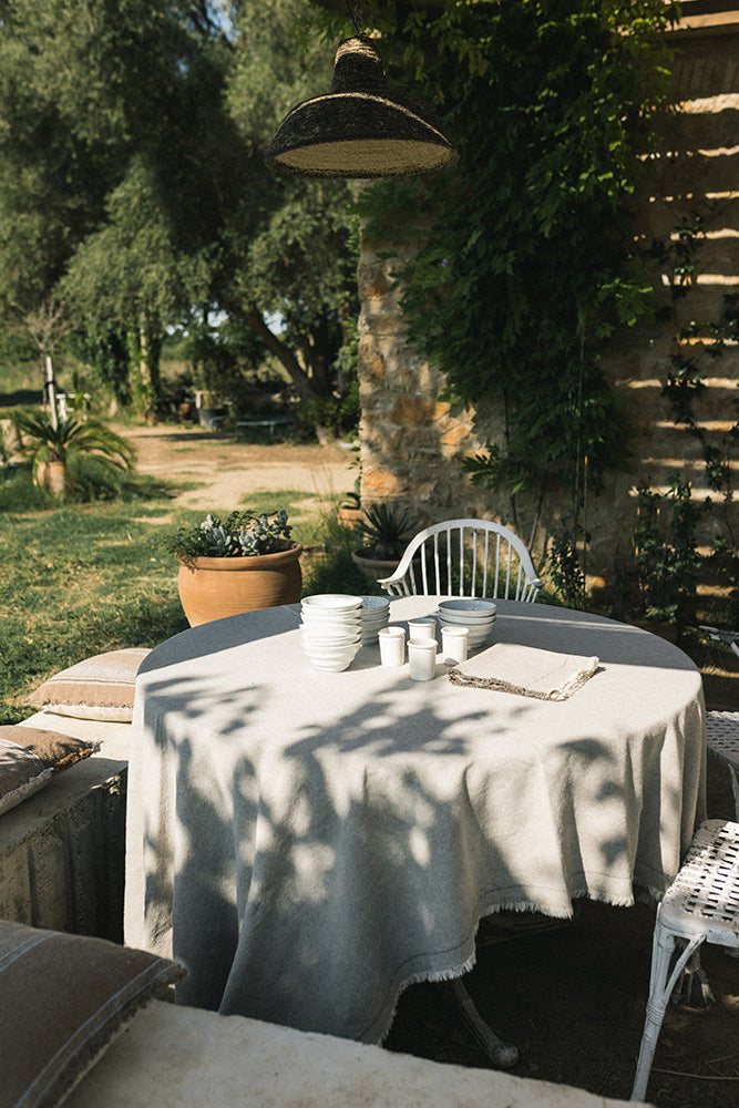 HANDLOOM TABLECLOTH GREIGE