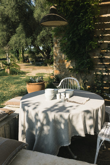 HANDLOOM TABLECLOTH GREIGE