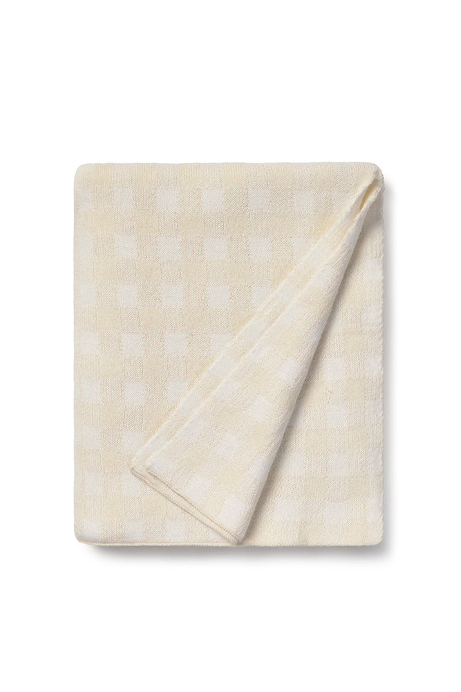 KNITTED BLANKET VICHY IVORY