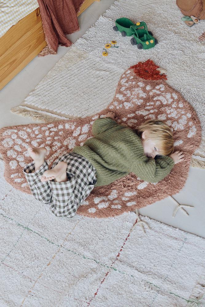 WASHABLE ANIMAL RUG CHICKEN