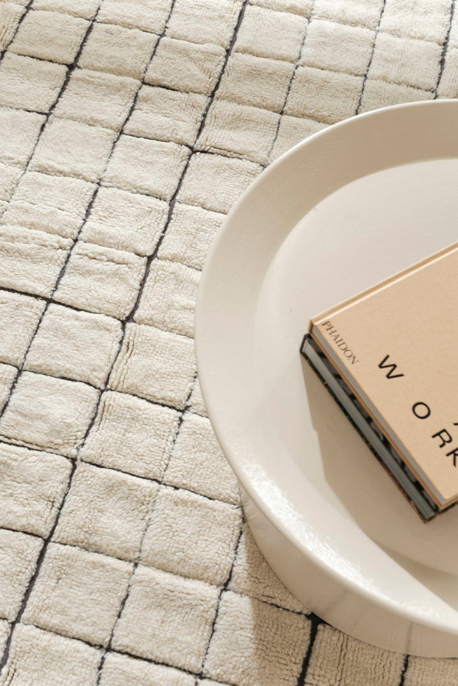 WOOL AREA RUG MOSAIC NATURAL