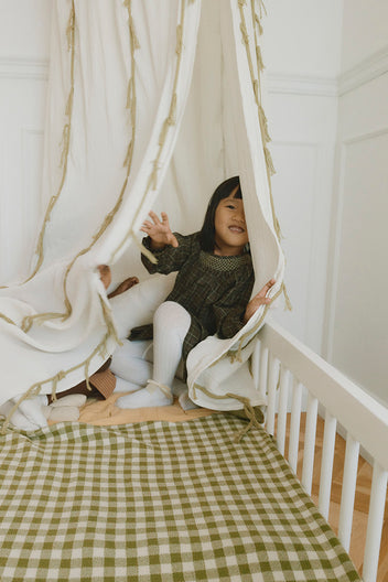 KNITTED BLANKET VICHY MATCHA