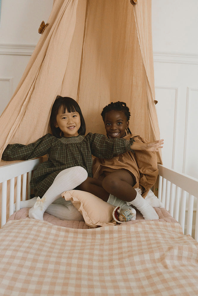 KNITTED BLANKET VICHY ROSE