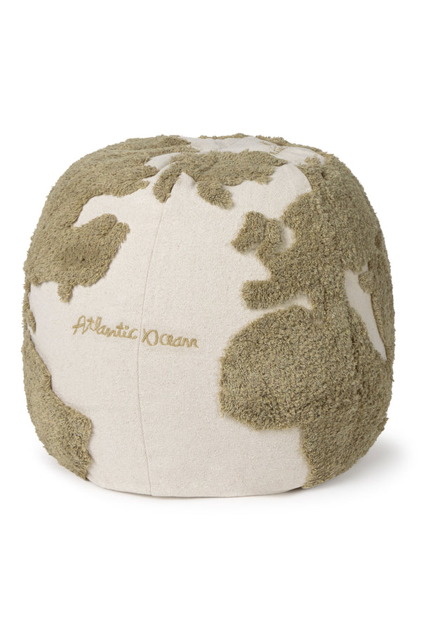 Pouf World Map Rugcycled